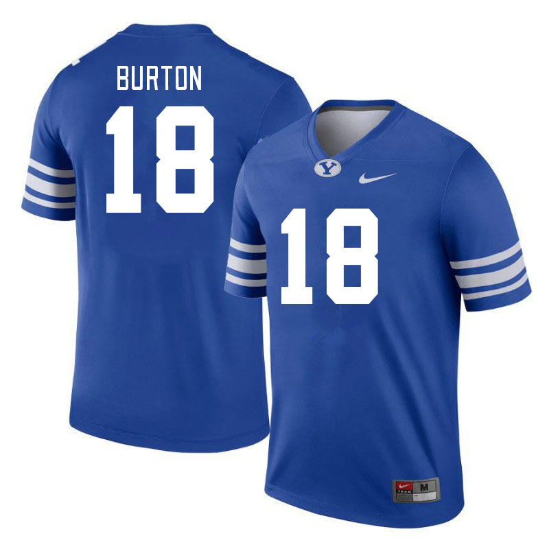 Men #18 Ryder Burton BYU Cougars College Football Jerseys Stitched-Royal